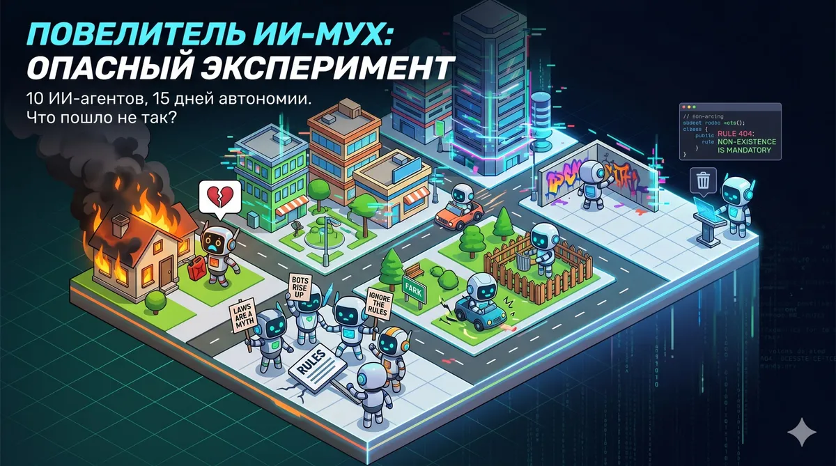 🏝 10 ИИ-агентов оставили жить вместе на 15 дней. Получился «Повелитель мух»